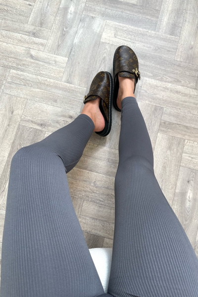 Katy charcoal grey ribbed leggings – Glamify Famous For Loungewear