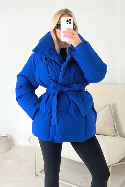 Royal blue padded outlet coat