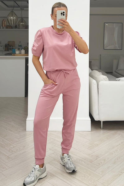 Light pink jogger sales set