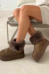 Tan fur discount lined ankle boots