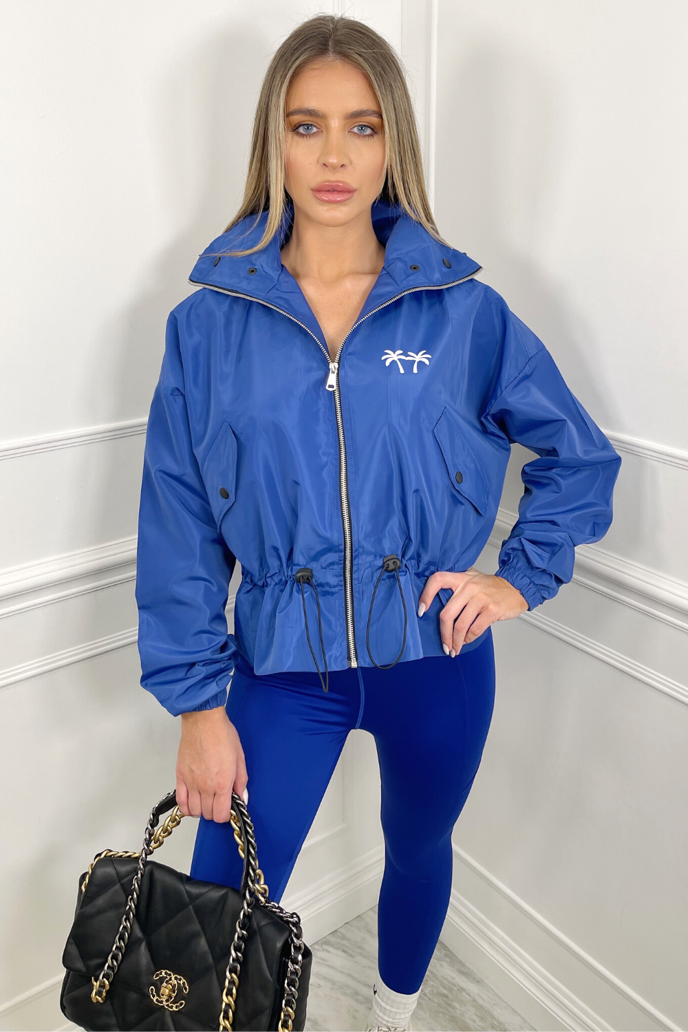 Royal blue shop windbreaker jacket