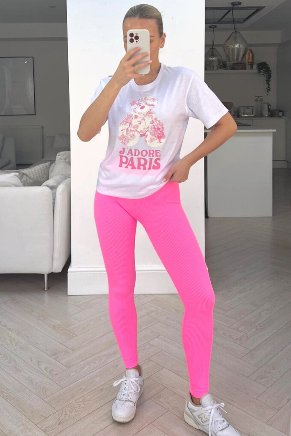 Jadore pink floral box printed tee & legging coord – Glamify