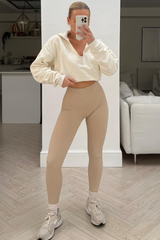 katy cream ribbed high waist leggings – Glamify Famous For Loungewear