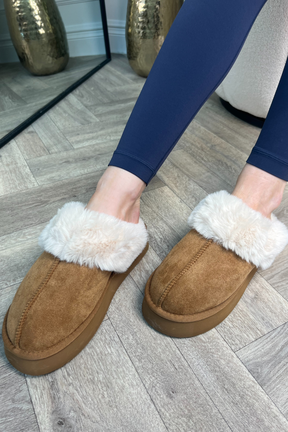 Faux fur clearance lined mules