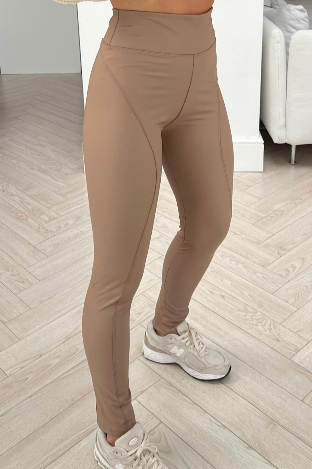 Abbie Taupe pu high waist trousers – Glamify Famous For Loungewear